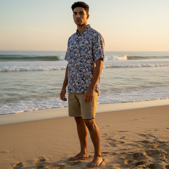 Nautica Men’s XL Classic Fit Stretch Pineapple Shirt Resort Cruise Vacation - Picture 8 of 13